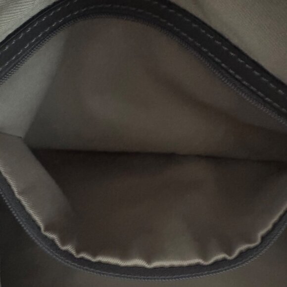 Lacucci Gray Leather Shoulder Bag Purse With Yellow & Snake Print Strap - Picture 6 of 10